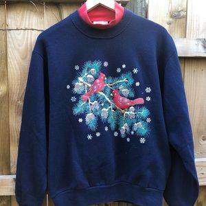 Vintage Ugly Christmas Cardinal Sweatshirt/ Sweater/ Pullover